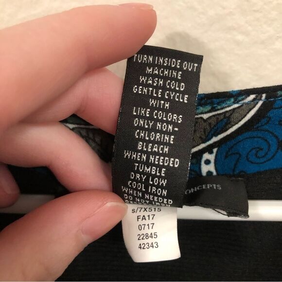 INC International Concepts Paisley Print Studded Wear to Work Dress size large - Picture 5 of 7